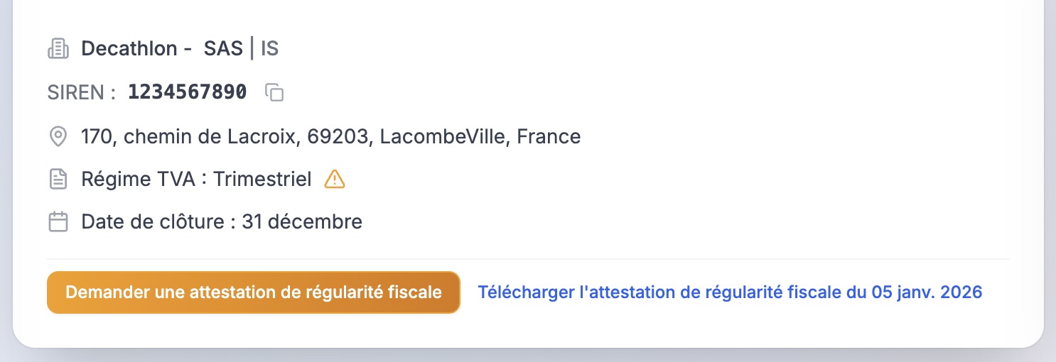 Attestations fiscales